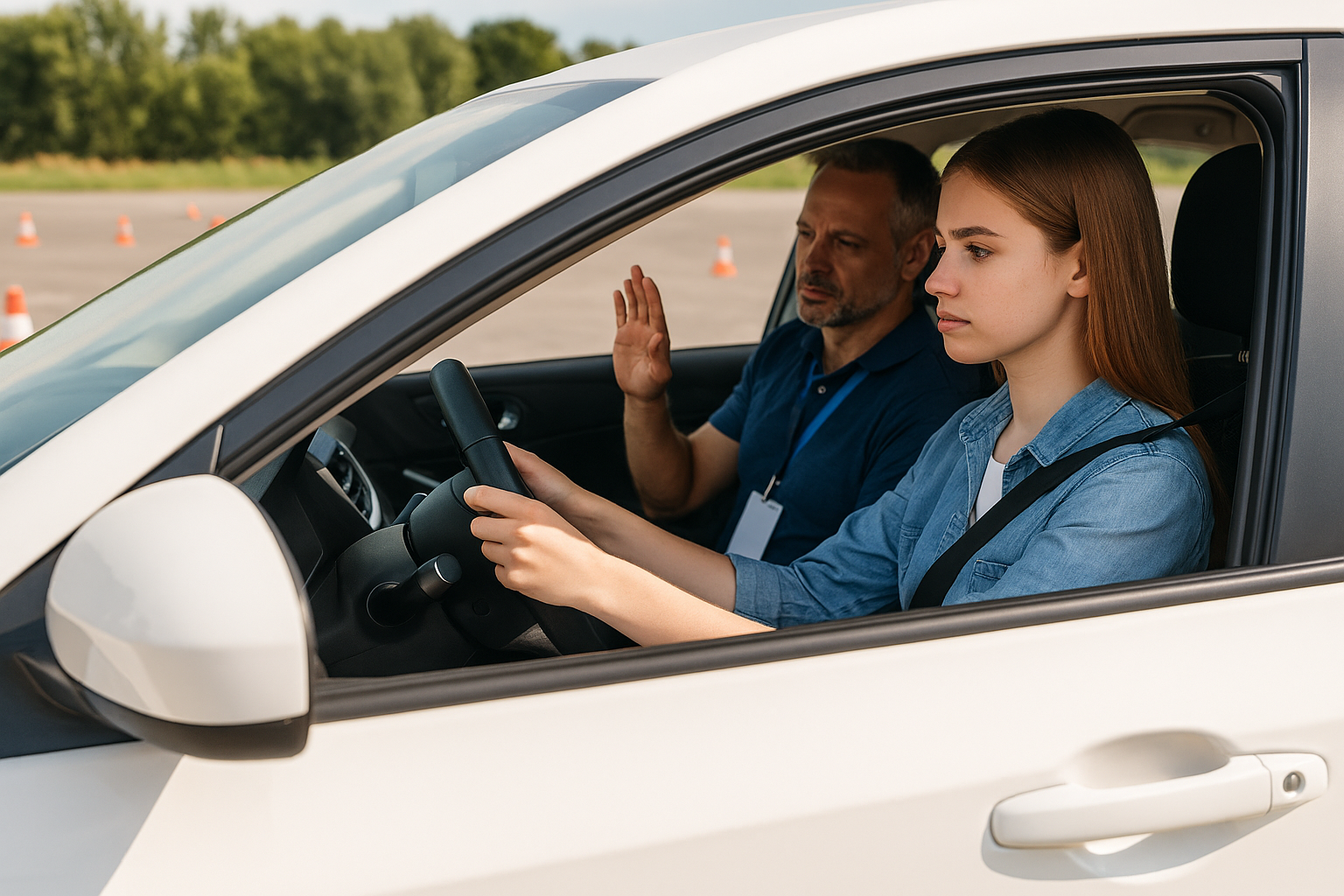 Direksiyon eğitimi alan öğrenci ve eğitmen